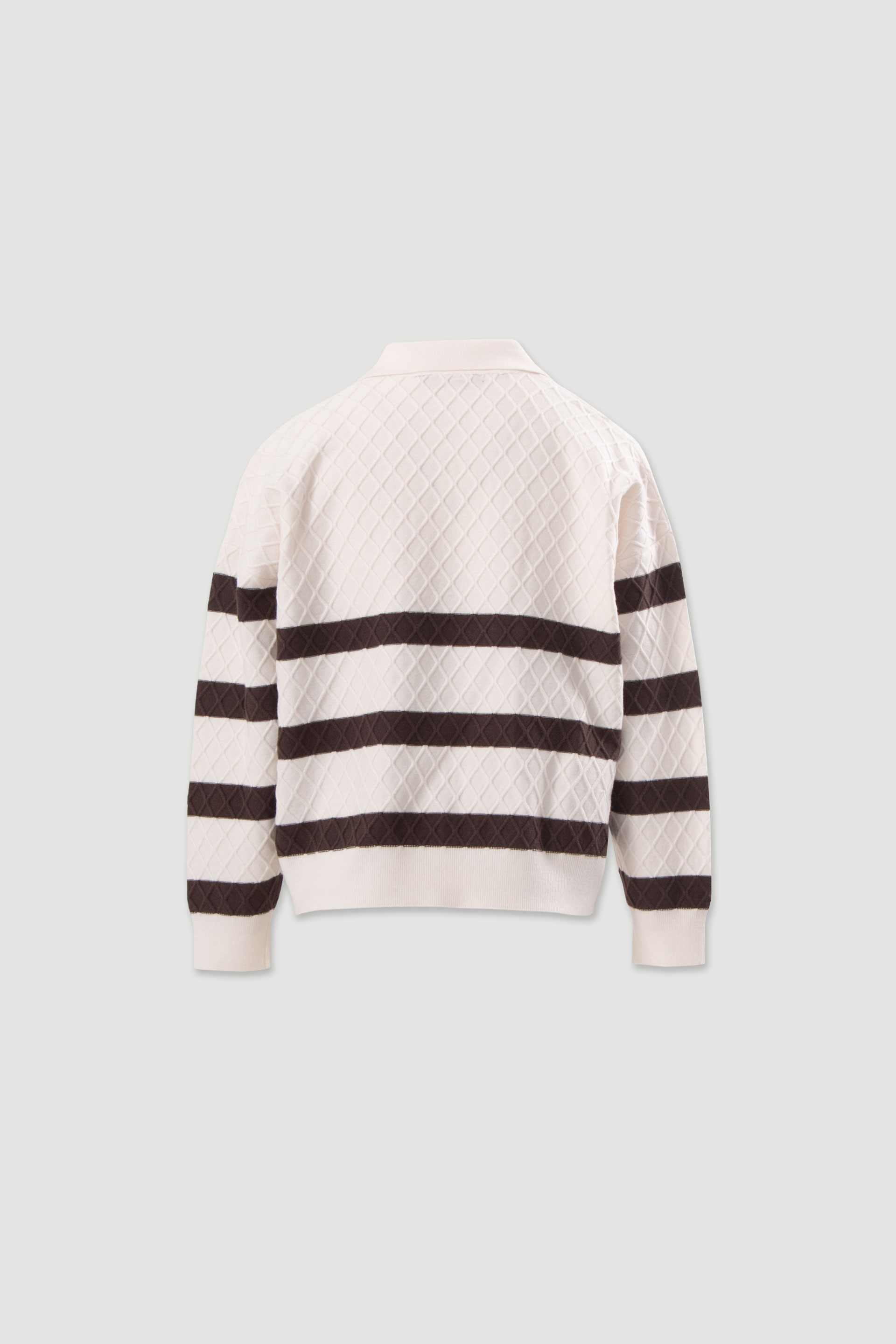 Knit polo with contrasting stripes