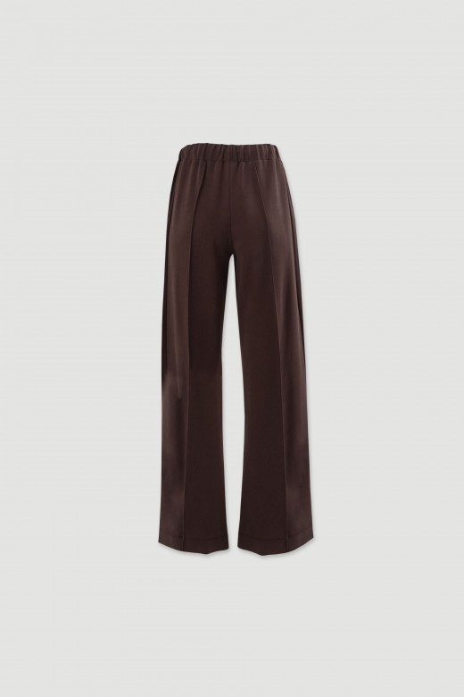 Wide-leg knit trousers with seam detail Wide-leg knit trousers with seam detail