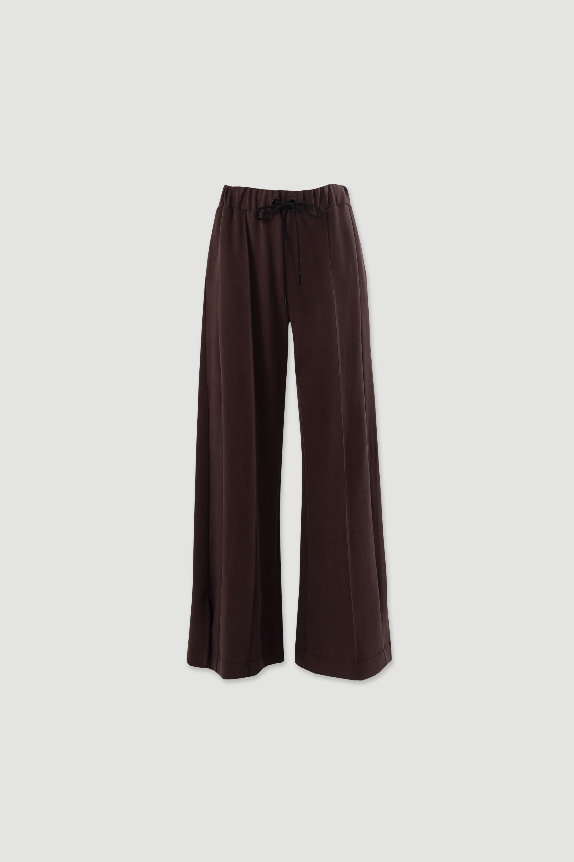 Wide-leg knit trousers with seam detail