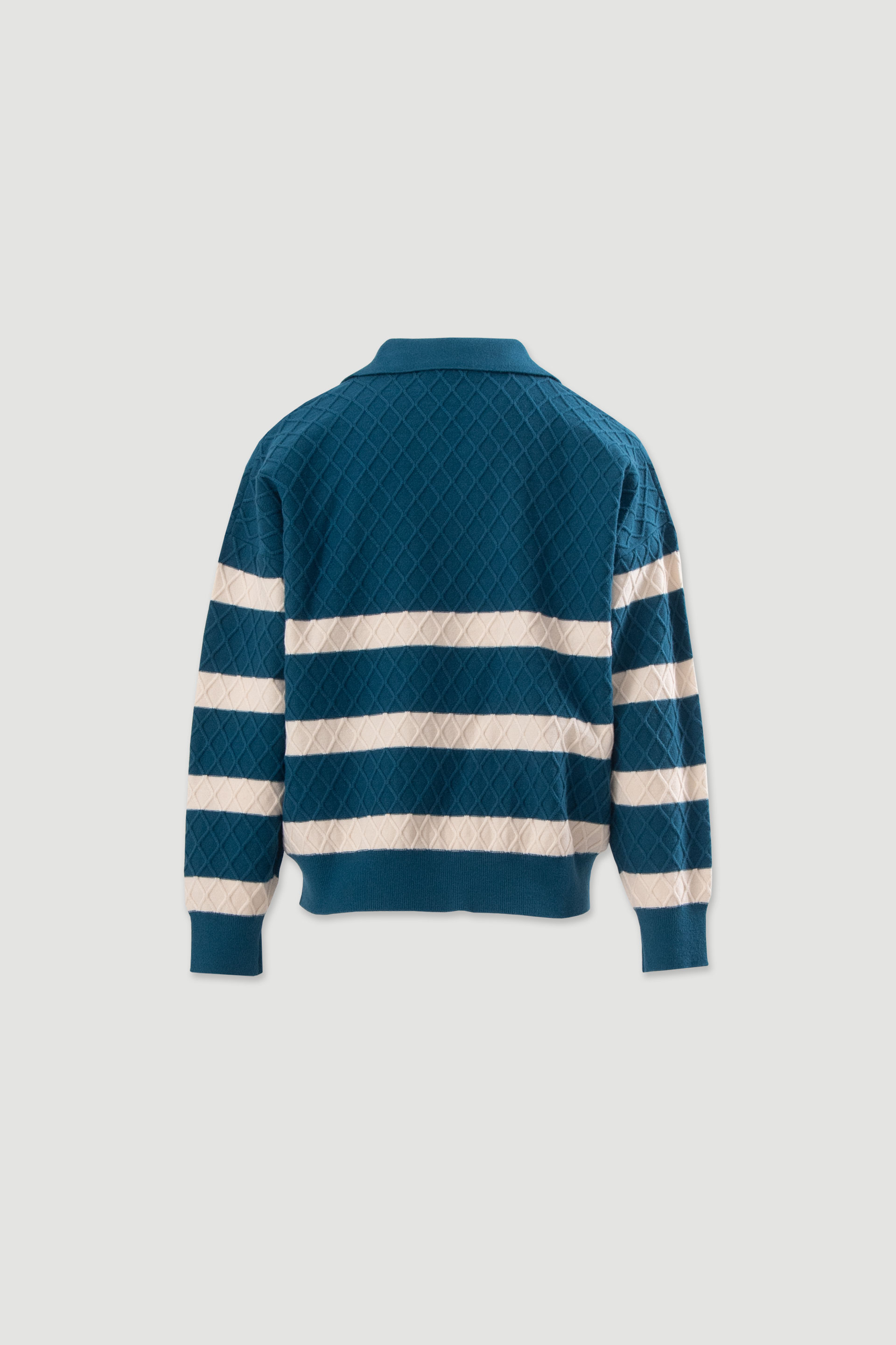 Knit polo with contrasting stripes