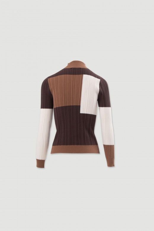 Pull en maille multicolore Pull en maille multicolore