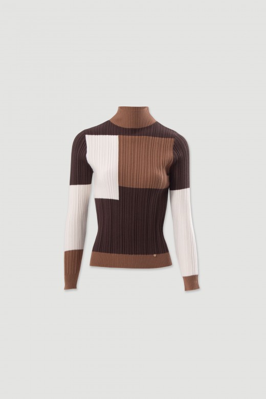 Pull en maille multicolore Pull en maille multicolore
