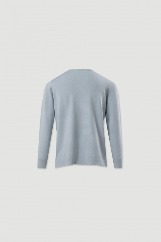 Camisola de malha com decote redondo Camisola de malha com decote redondo