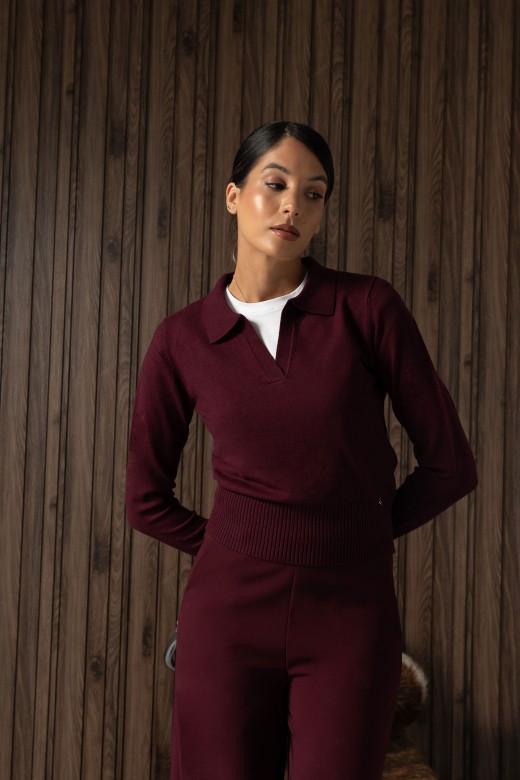 Long-sleeve knit polo Long-sleeve knit polo
