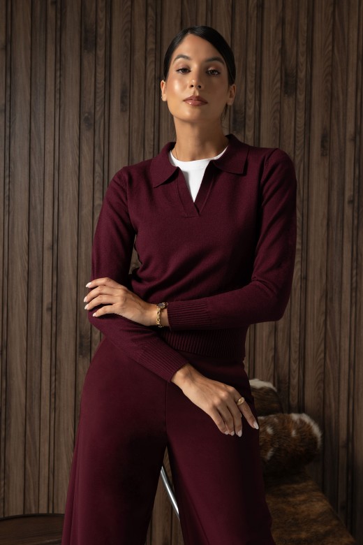 Long-sleeve knit polo Long-sleeve knit polo