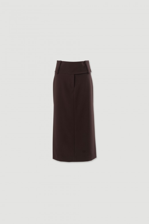 Midi pencil skirt with overlay detail Midi pencil skirt with overlay detail