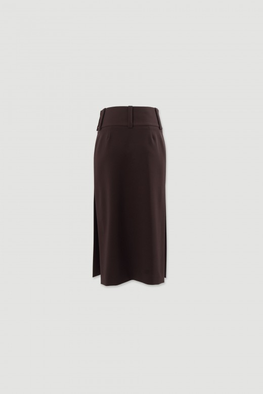 Midi pencil skirt with overlay detail Midi pencil skirt with overlay detail