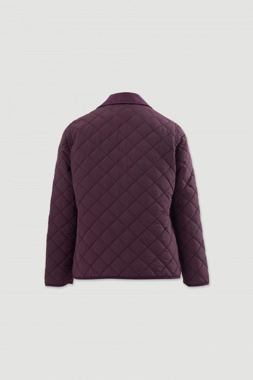 Quilted parka with corduroy collar Quilted parka with corduroy collar