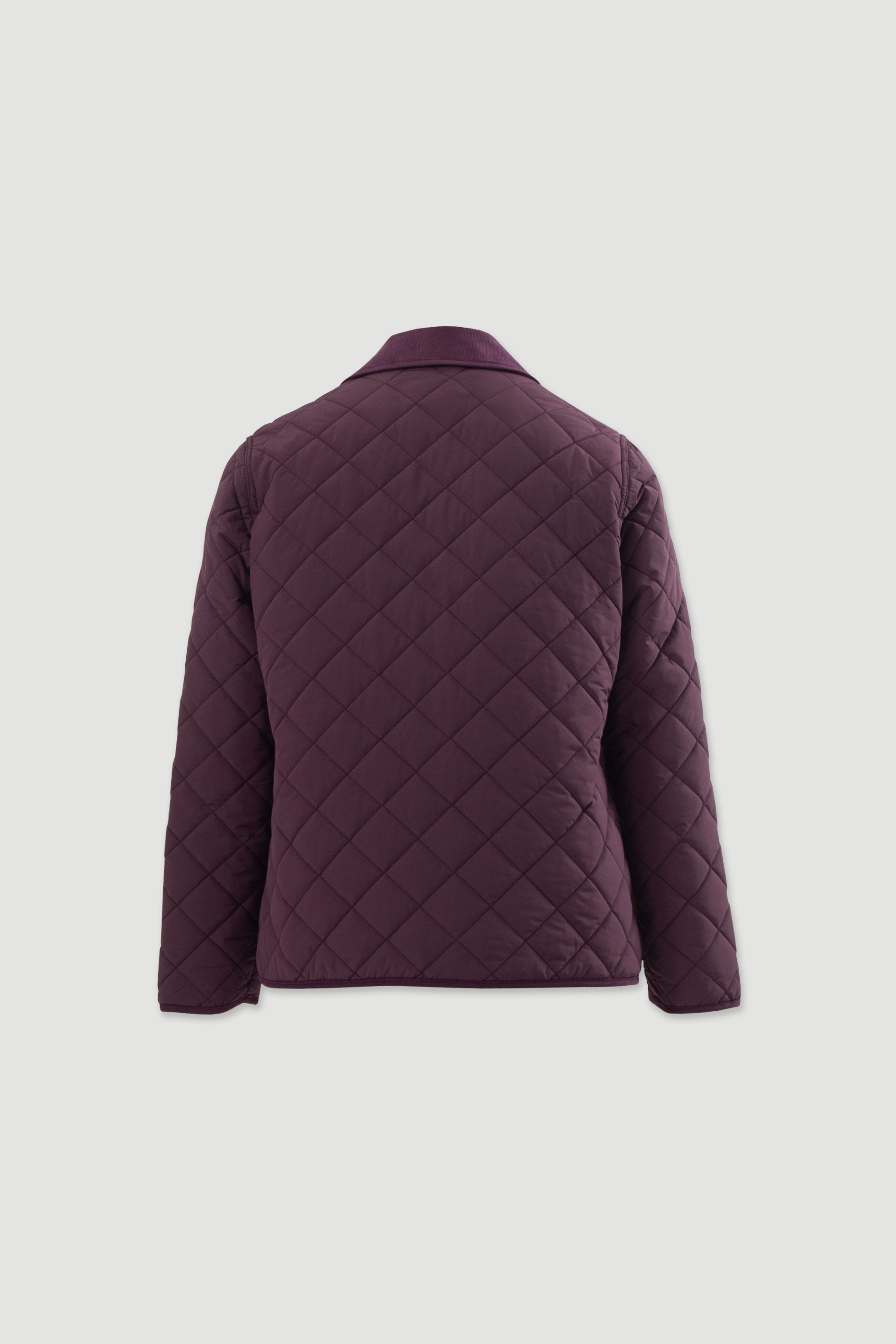 Quilted parka with corduroy collar