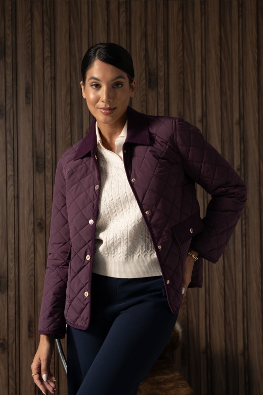 Quilted parka with corduroy collar Quilted parka with corduroy collar
