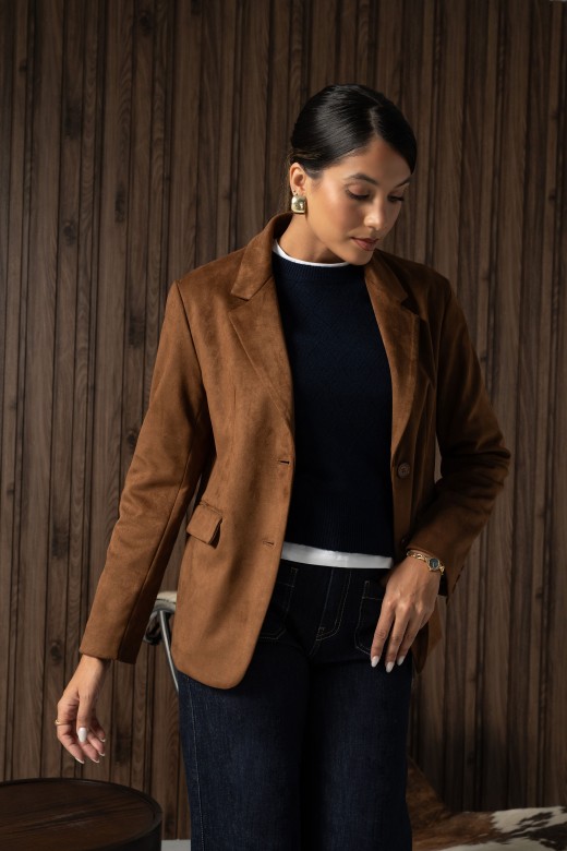 Classic suede-effect blazer Classic suede-effect blazer