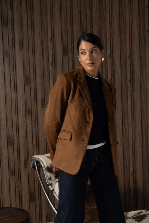 Classic suede-effect blazer Classic suede-effect blazer
