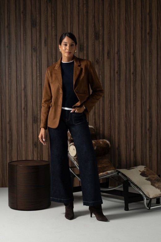 Classic suede-effect blazer Classic suede-effect blazer