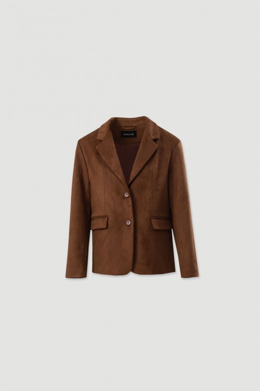 Classic suede-effect blazer Classic suede-effect blazer