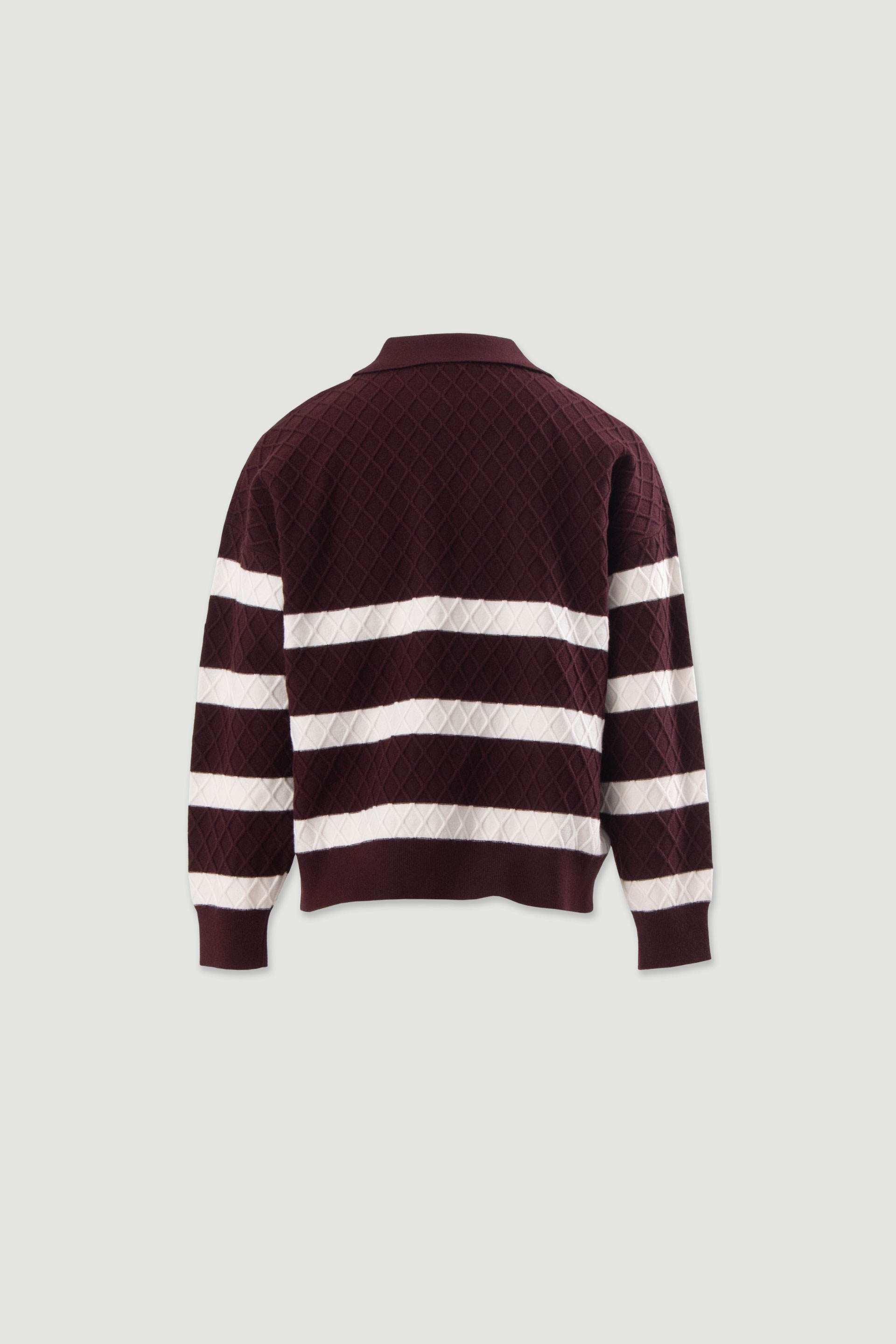 Knit polo with contrasting stripes