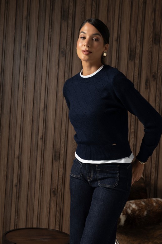 Diamond-pattern knit sweater Diamond-pattern knit sweater
