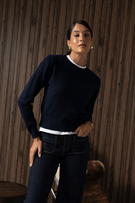 Diamond-pattern knit sweater Diamond-pattern knit sweater