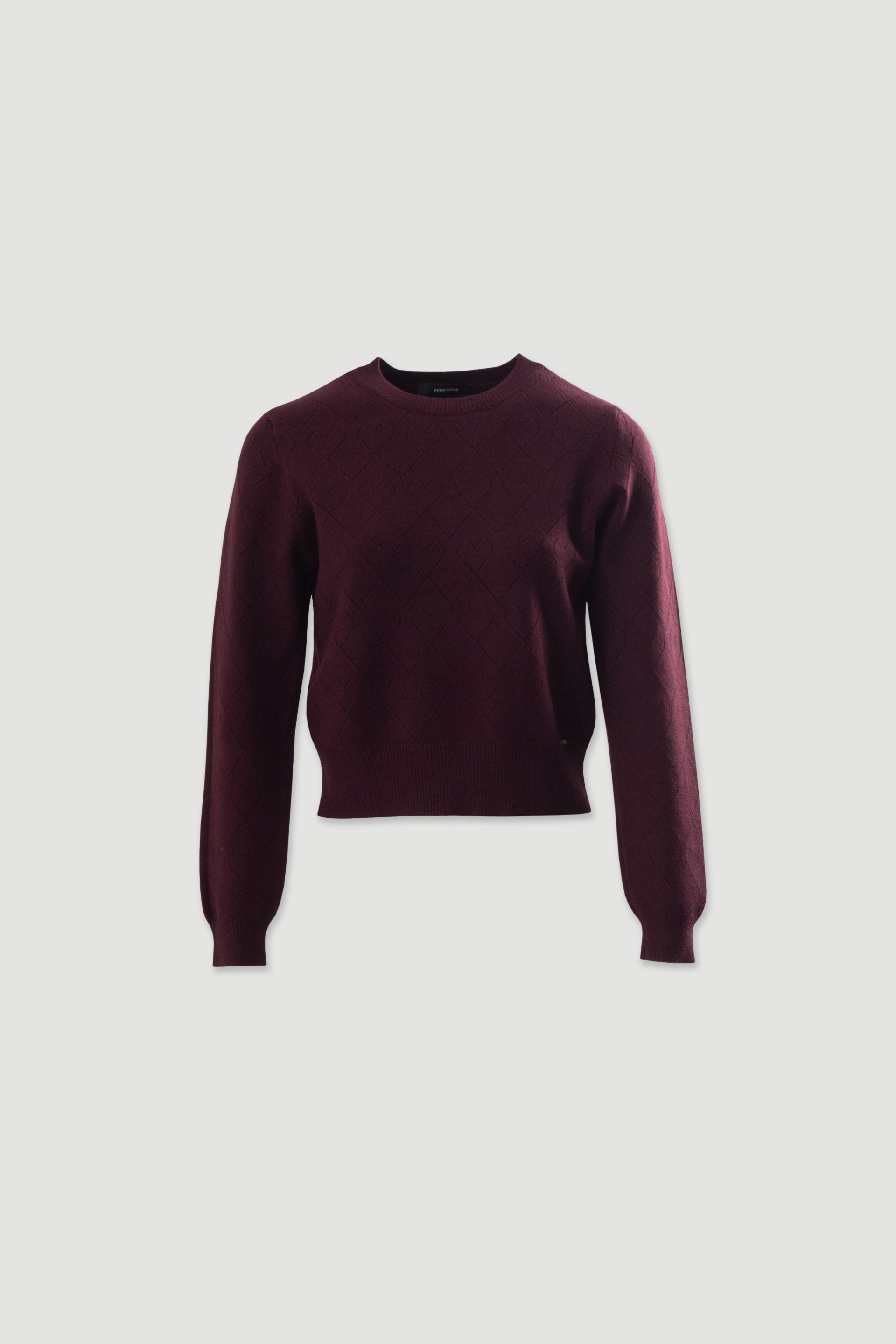 Diamond-pattern knit sweater
