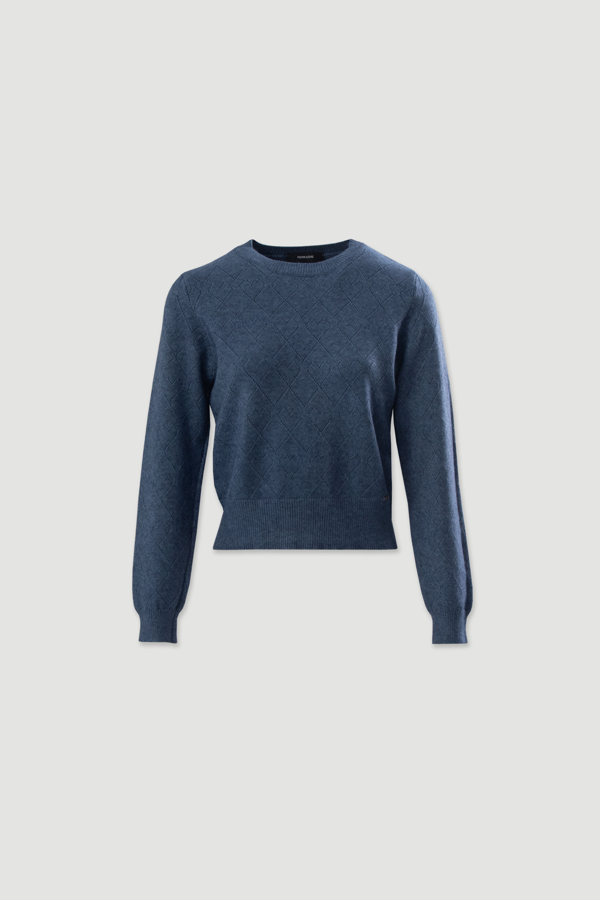 Diamond-pattern knit sweater