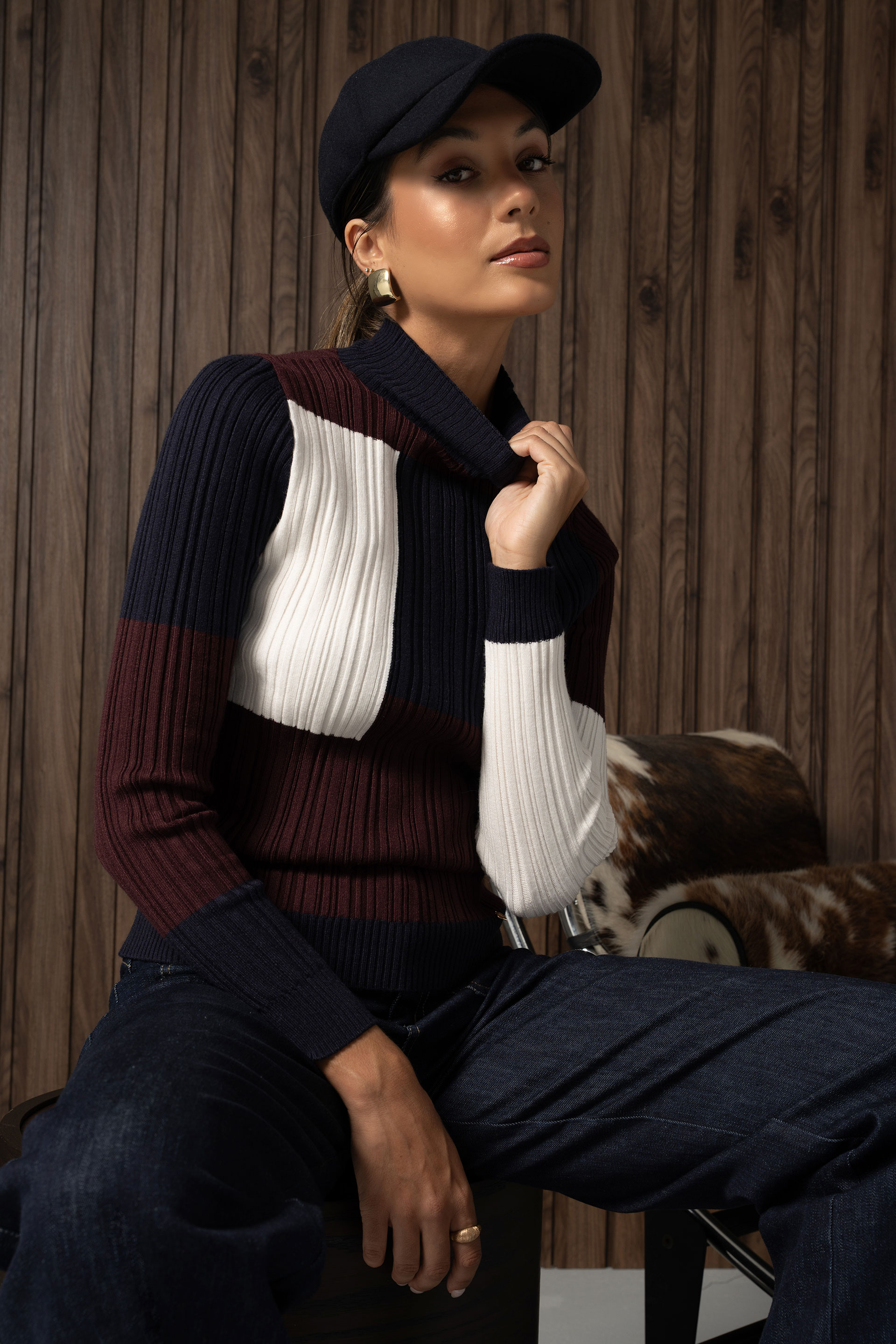 Multicolour knit sweater