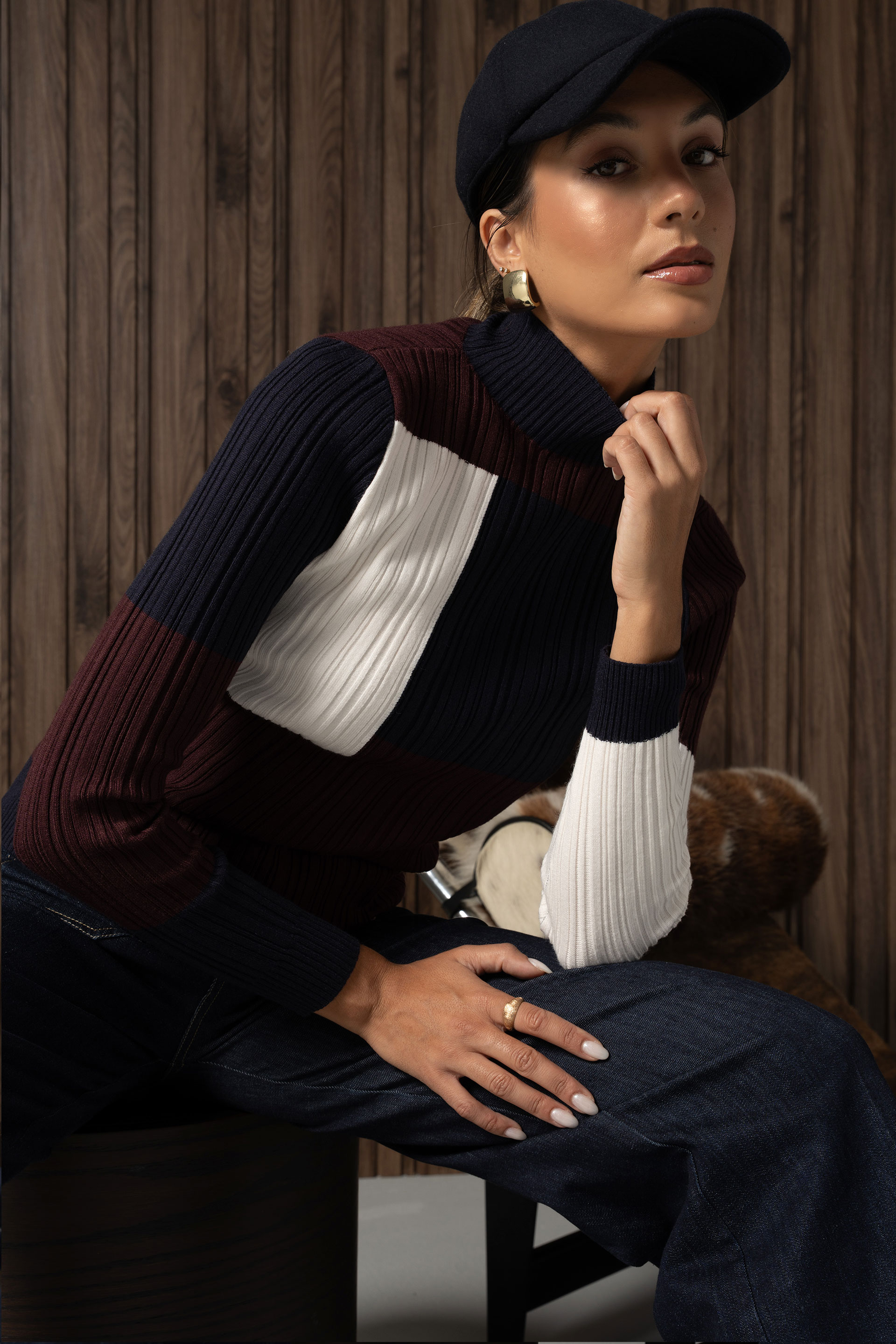 Multicolour knit sweater