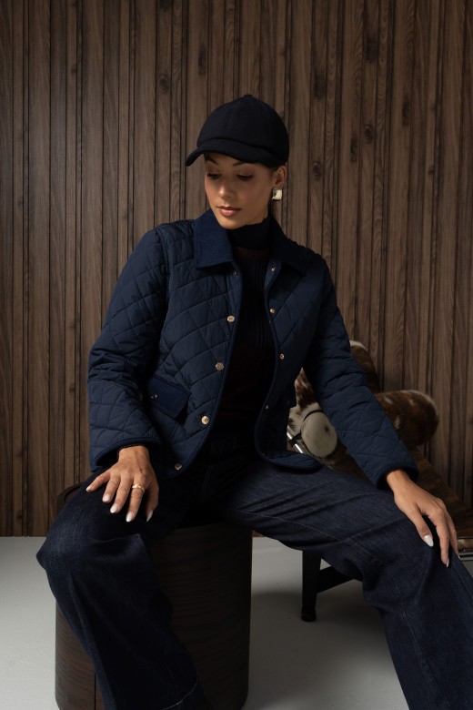 Quilted parka with corduroy collar Quilted parka with corduroy collar