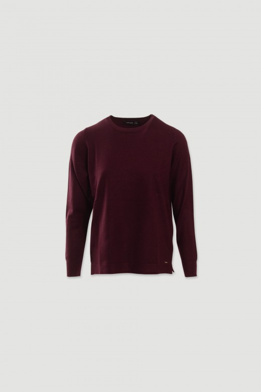 Camisola de malha com decote redondo Camisola de malha com decote redondo