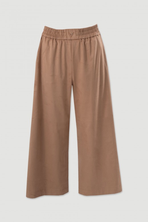 Suede-effect culotte trousers Suede-effect culotte trousers