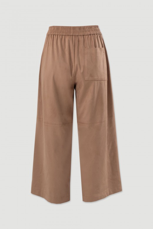 Suede-effect culotte trousers Suede-effect culotte trousers
