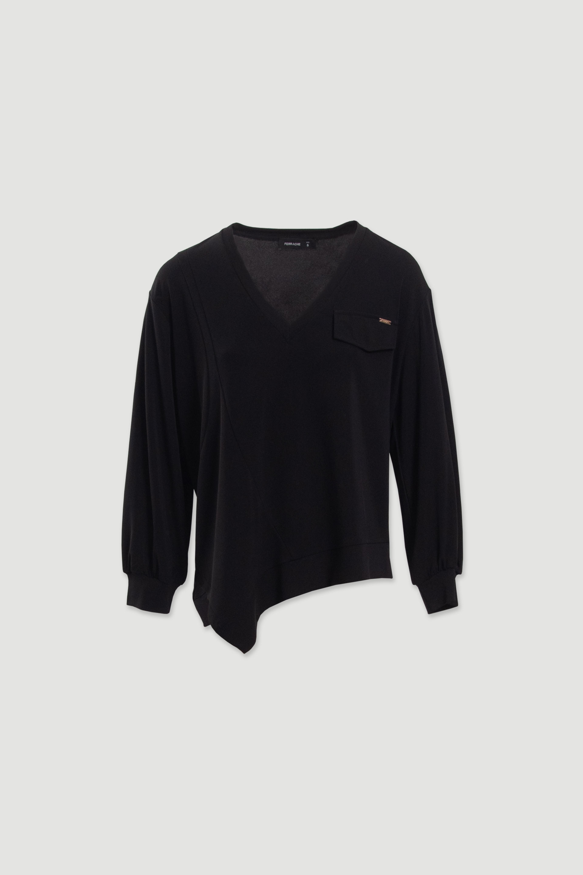 Camisola fluida com decote em v