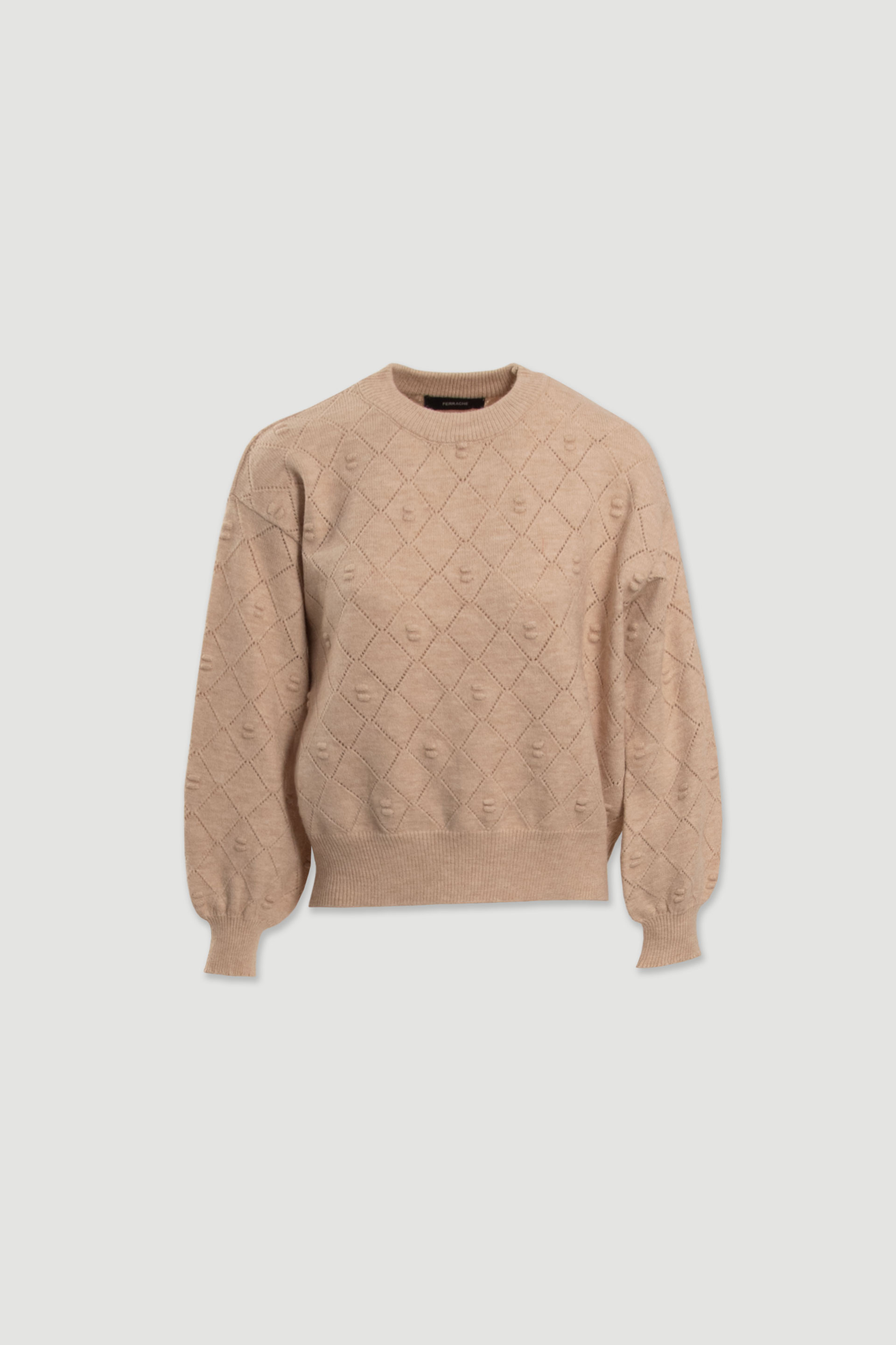 Camisola de malha com padrão de losangos