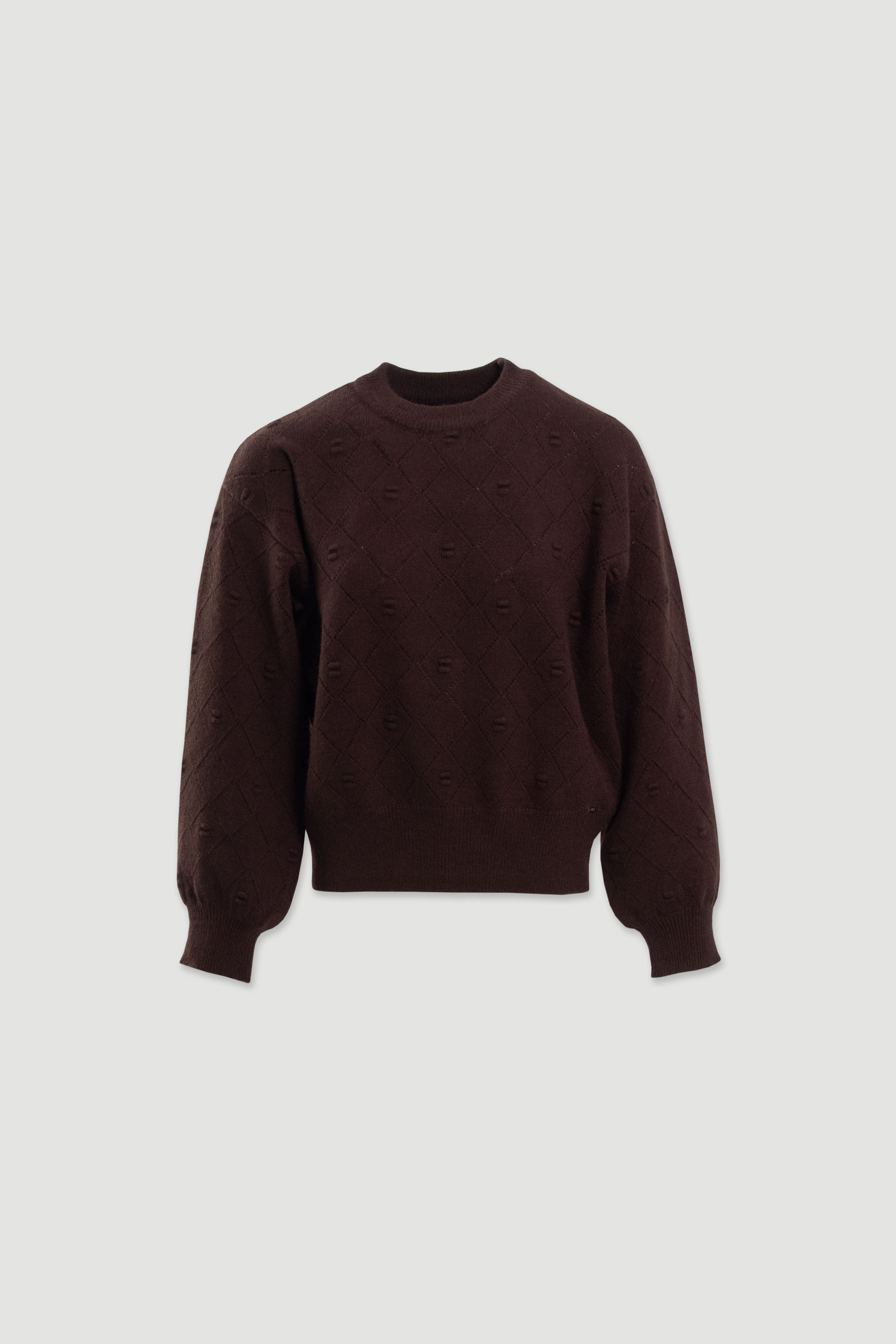Camisola de malha com padrão de losangos