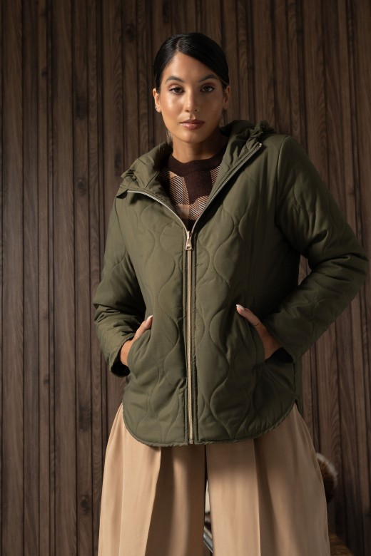 Reversible quilted parka with hood Reversible quilted parka with hood