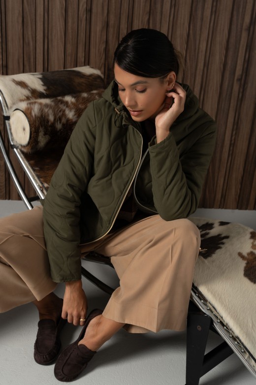 Reversible quilted parka with hood Reversible quilted parka with hood