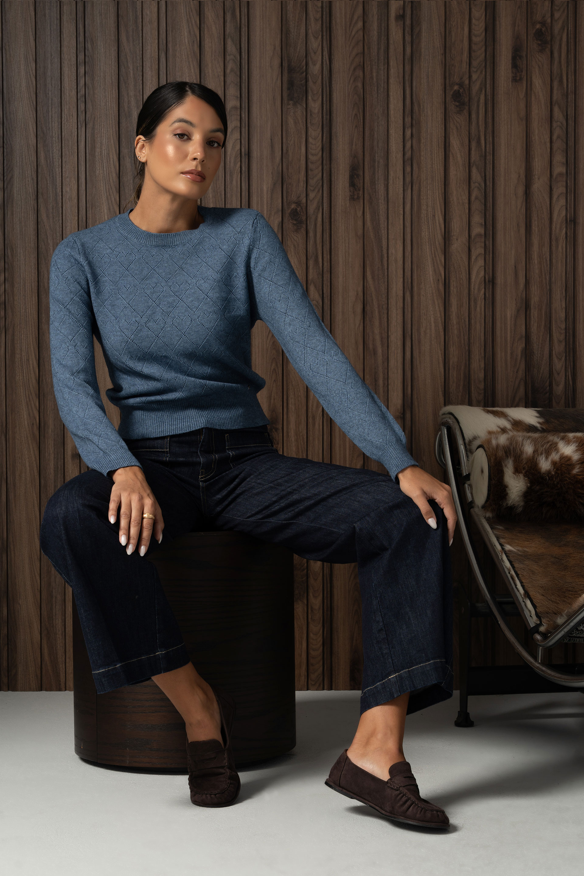 Pull en maille à motif losanges