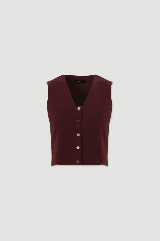 Fitted vest with v-neckline Fitted vest with v-neckline