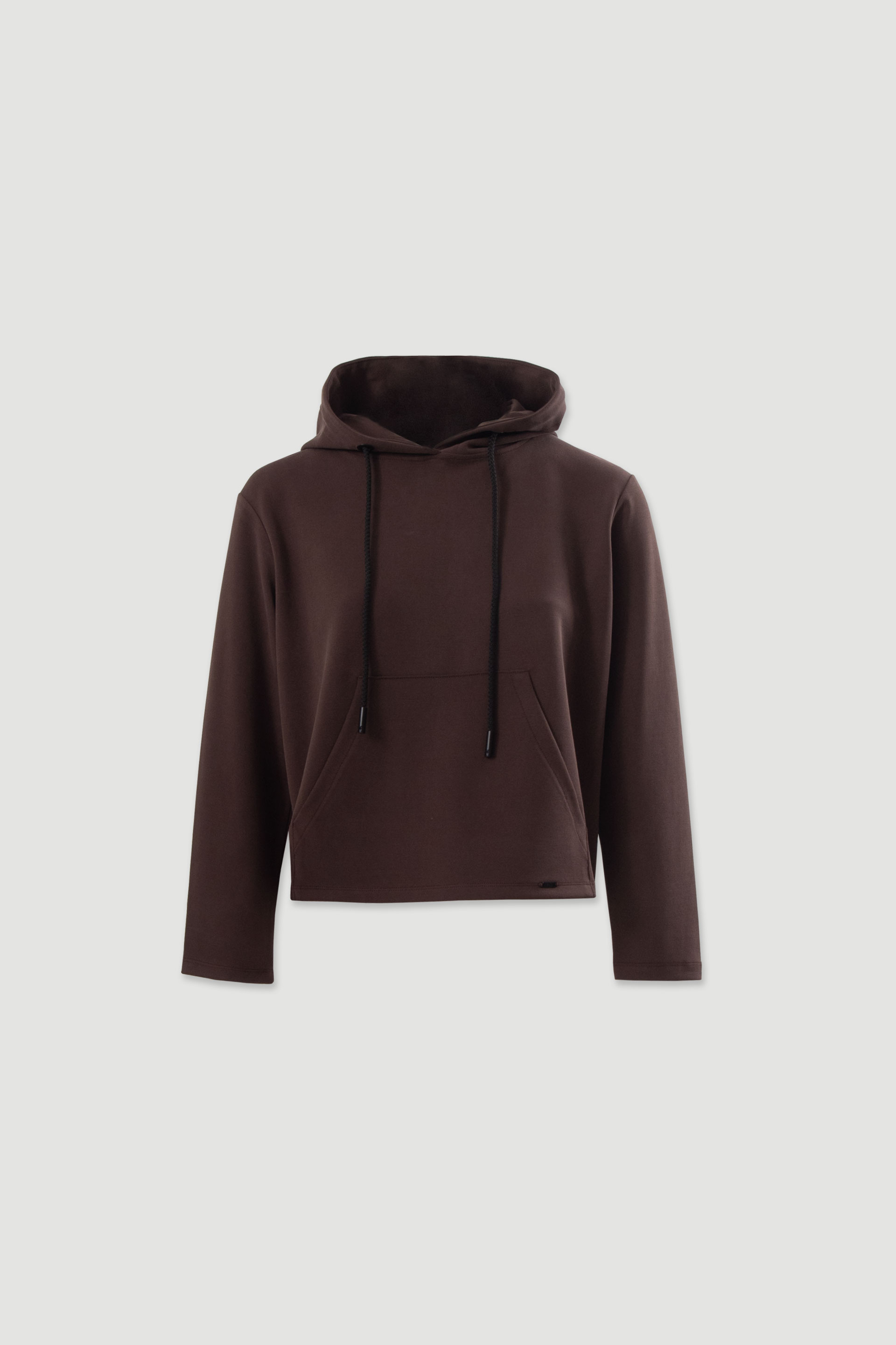Sweater com capuz e cordões ajustáveis