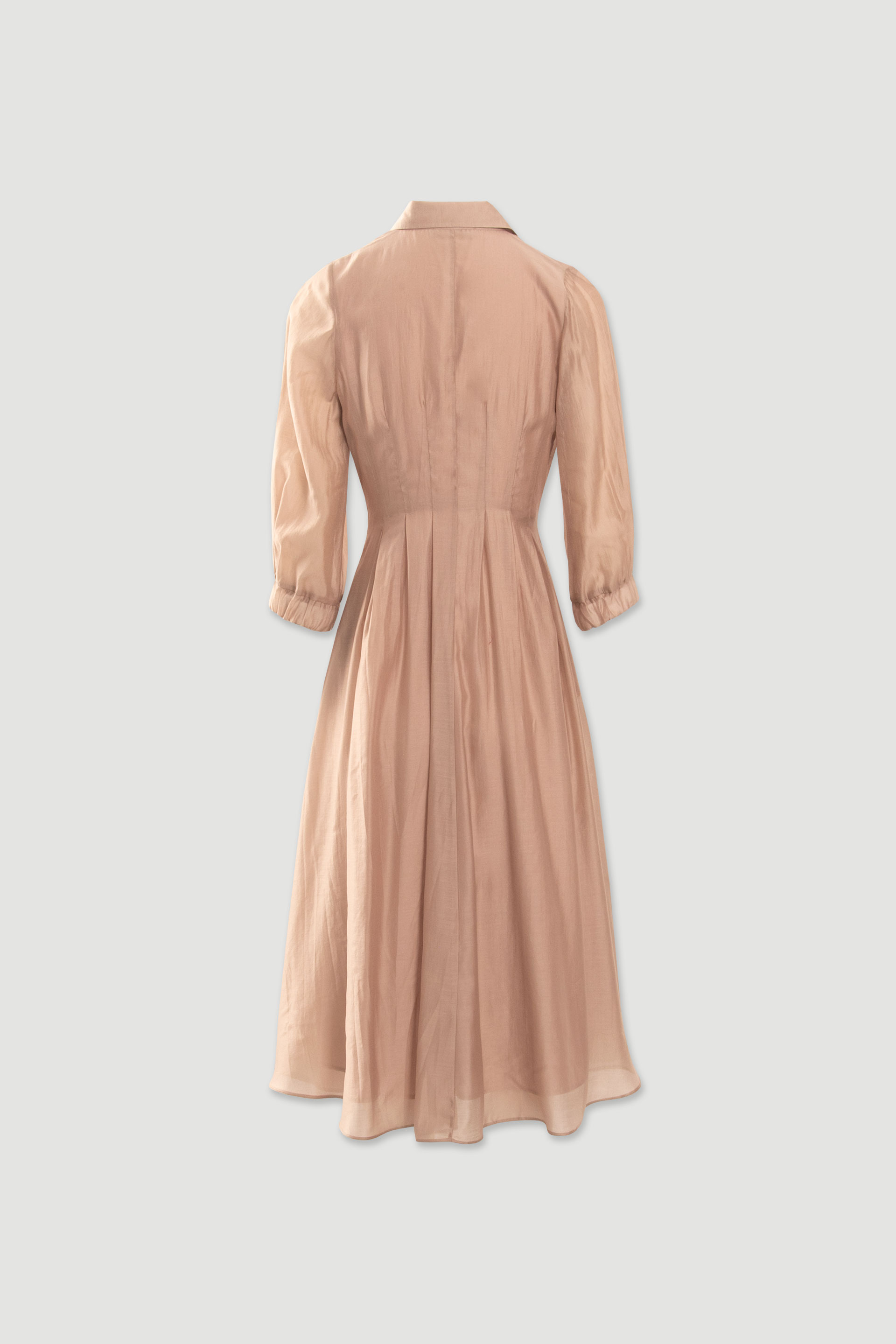 Fluid midi dress with defined waist
