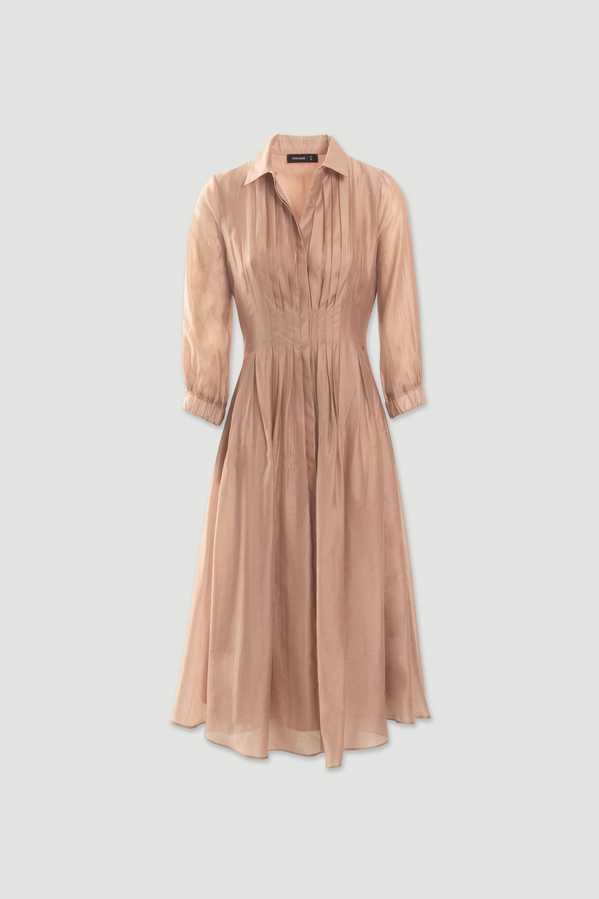 Fluid midi dress with defined waist