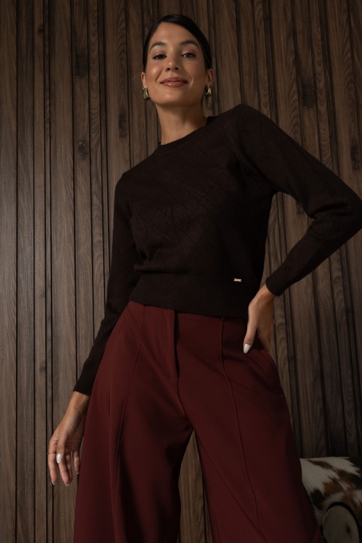 Diamond-pattern knit sweater Diamond-pattern knit sweater