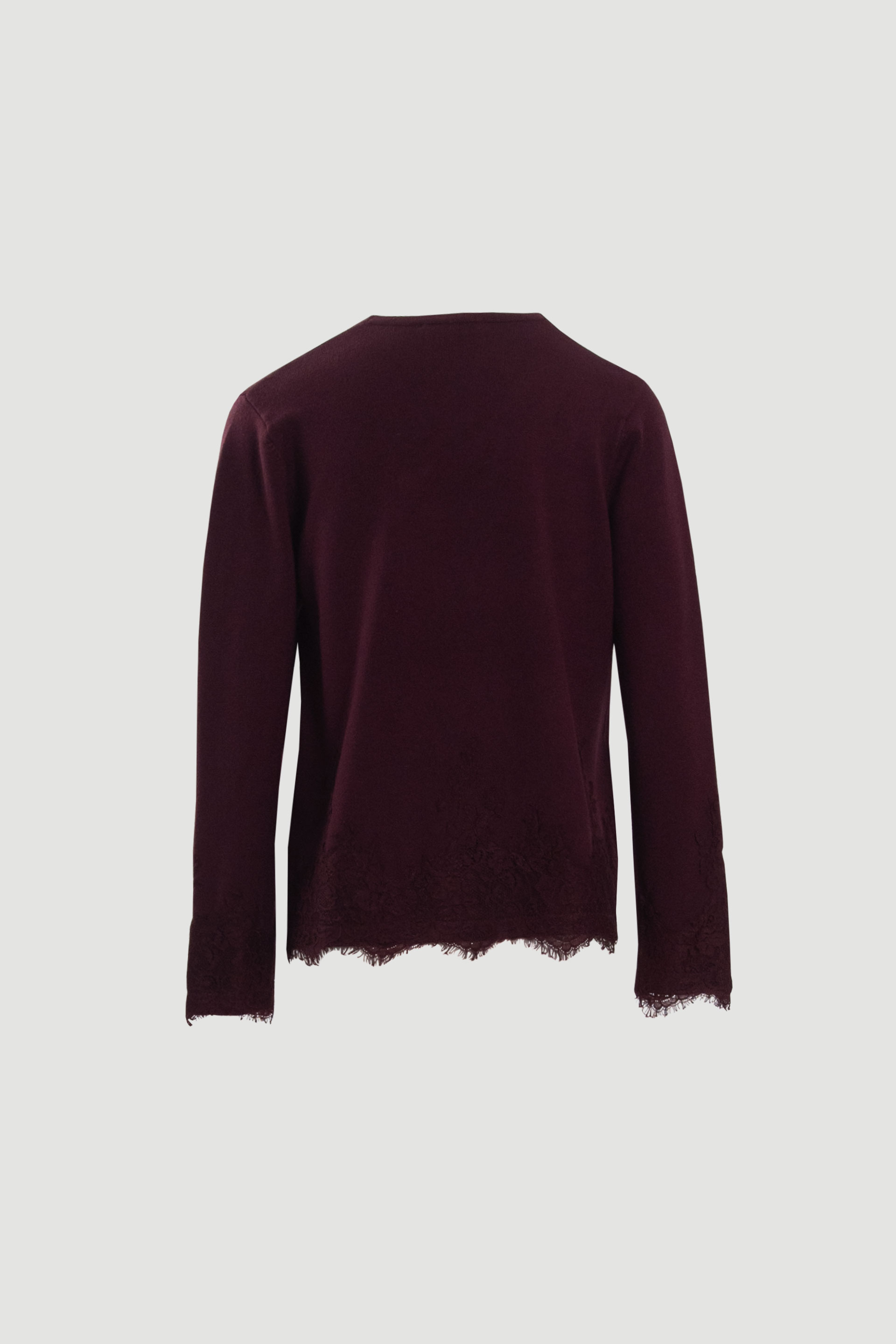 Camisola de malha com detalhe em renda