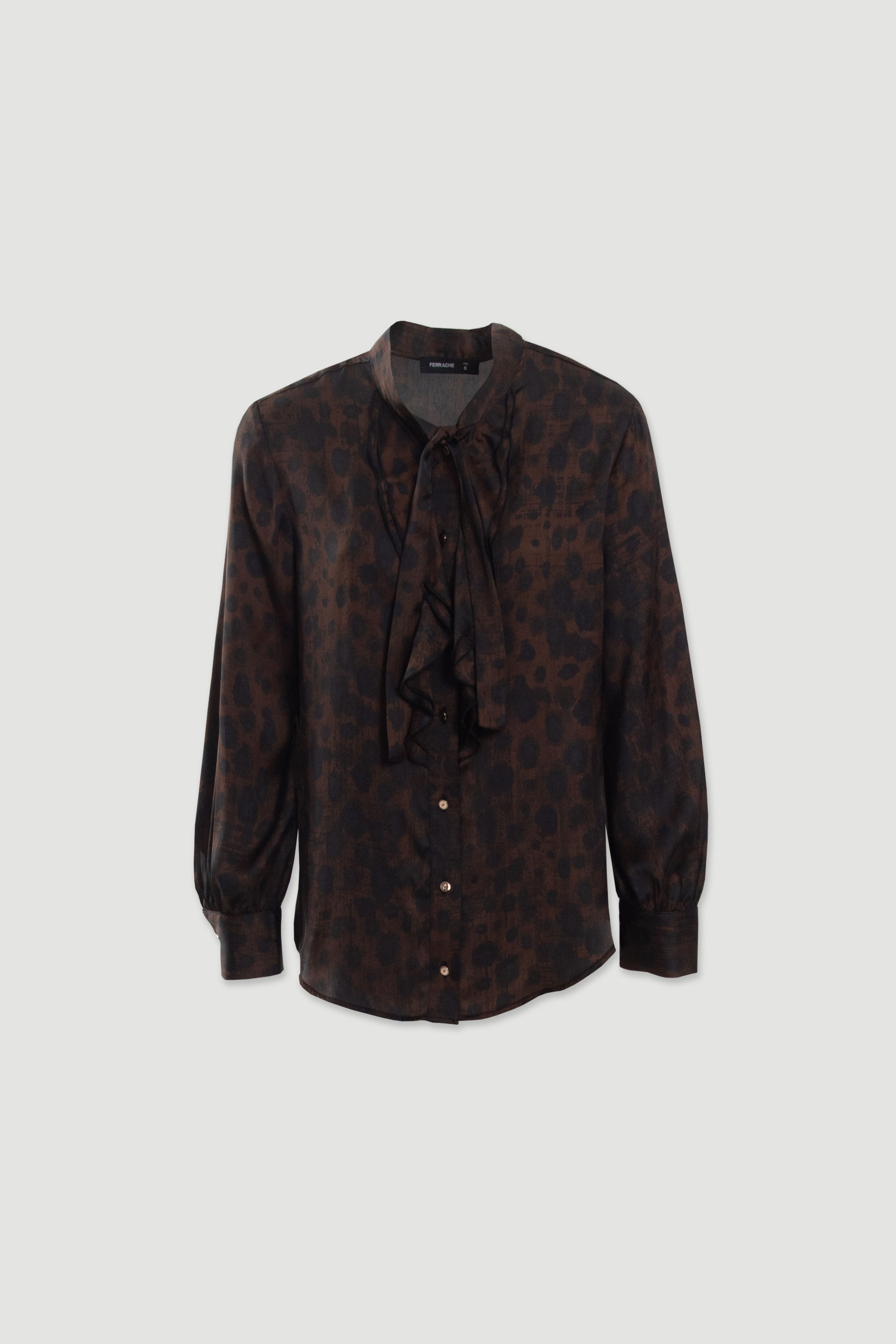 Blusa estampada com laçada no decote