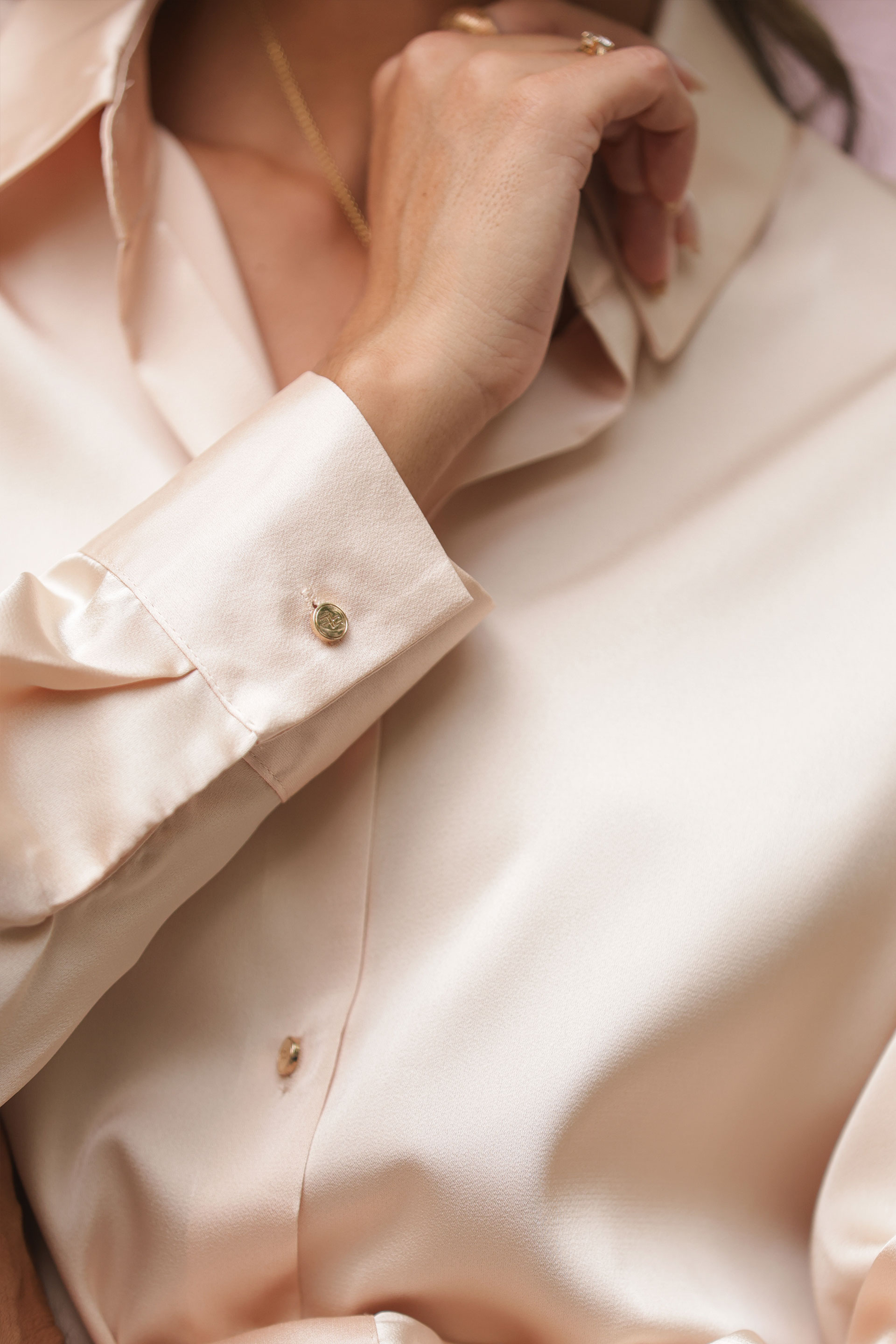Satin long-sleeve blouse