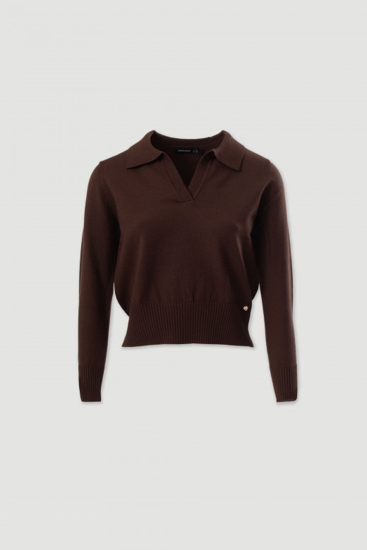 Long-sleeve knit polo Long-sleeve knit polo