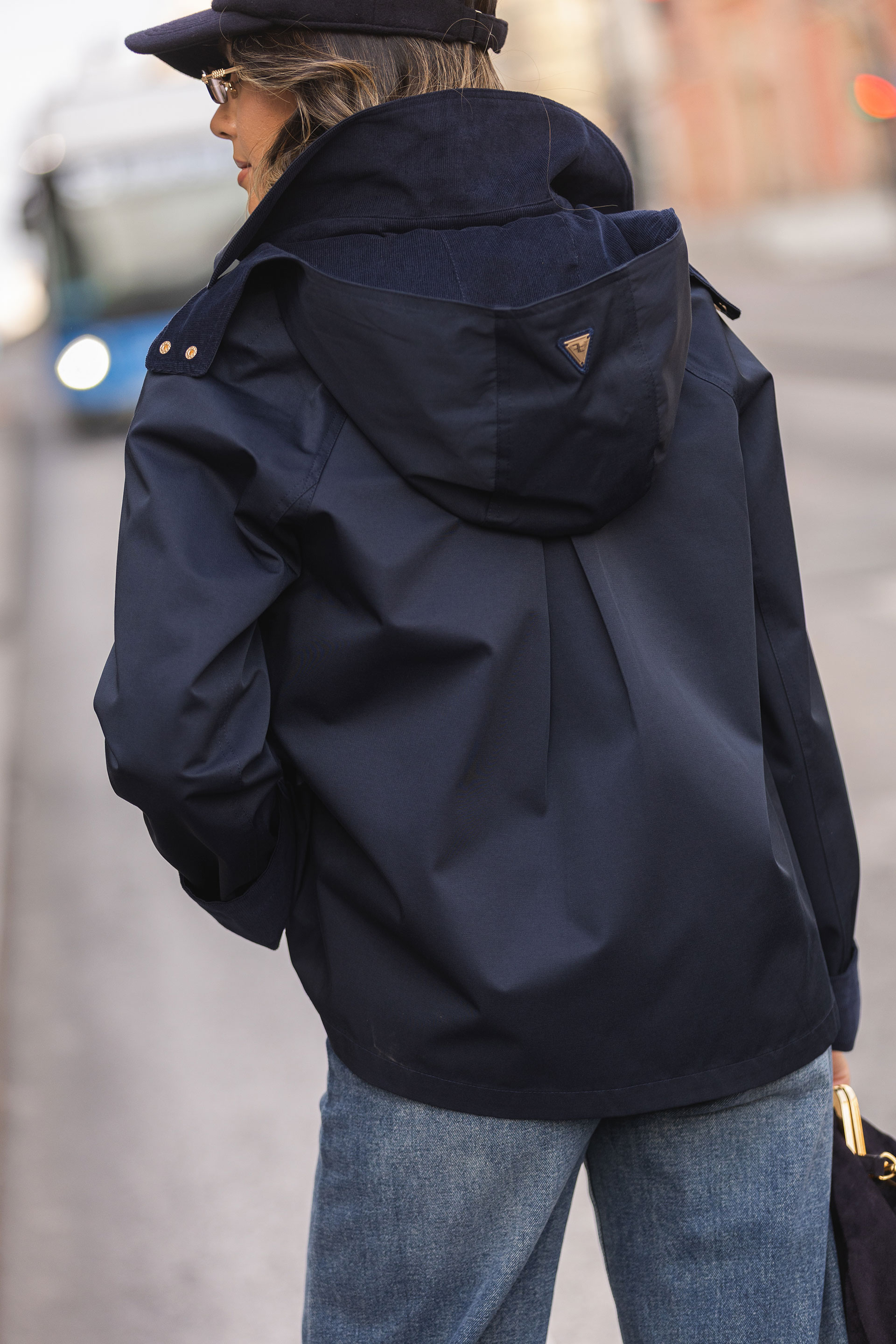 Short waterproof parka with hood