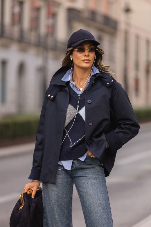 Short waterproof parka with hood Short waterproof parka with hood