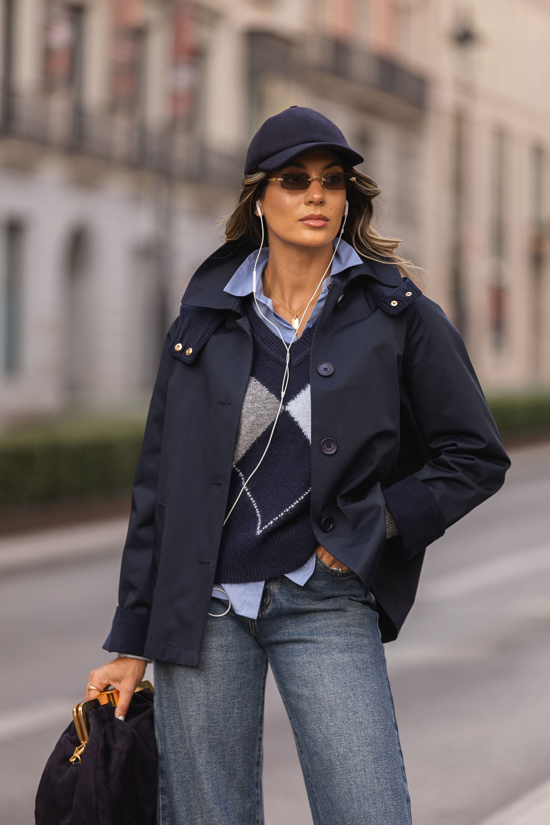 Short waterproof parka with hood