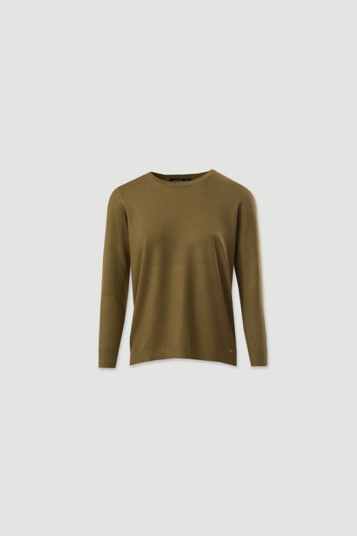Camisola de malha com decote redondo