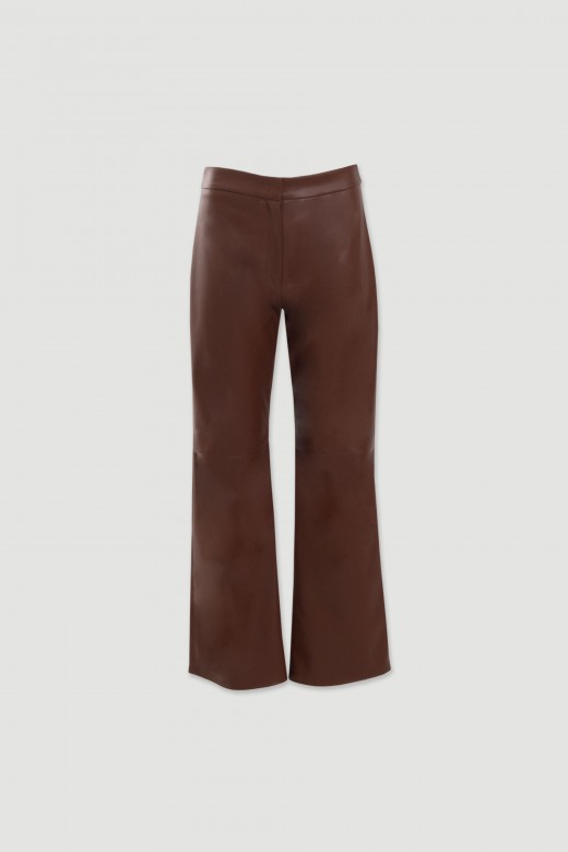 Calça culotte efeito pele Calça culotte efeito pele