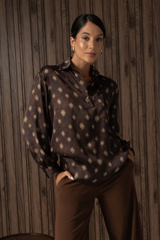 Blusa satinada estampada Blusa satinada estampada